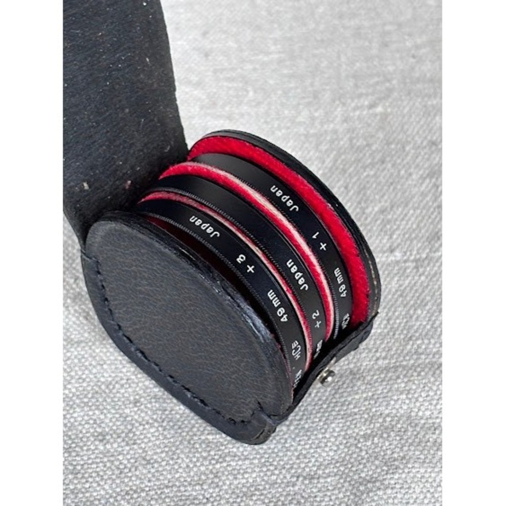 Tiffen 49mm HCE Close Up Lens Filter Set +1 +2 +3 Case Made In Japan *UNTESTED *